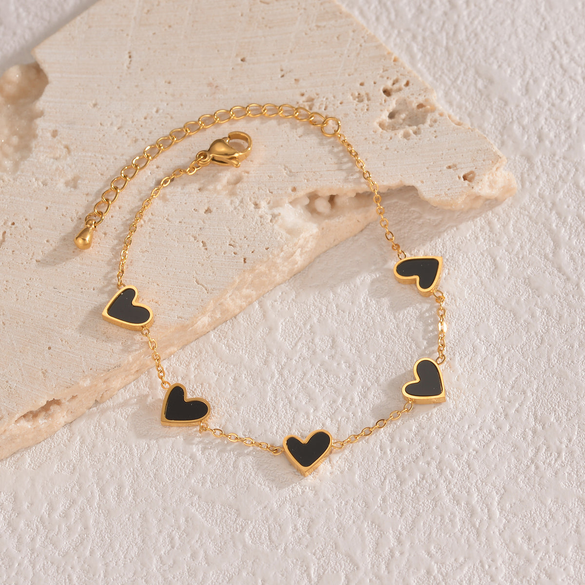 Stainless Steel Enamel Heart Bracelet (photo 2)