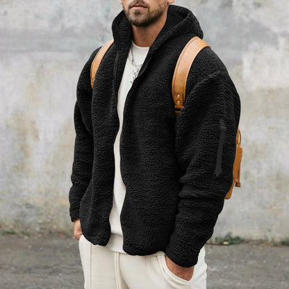 Men's Reversible Plush Hooded Zip Jacket (photo 4)