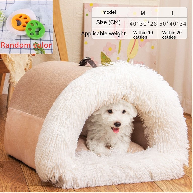 Portable Long-Plush Cat Nest (photo 6)