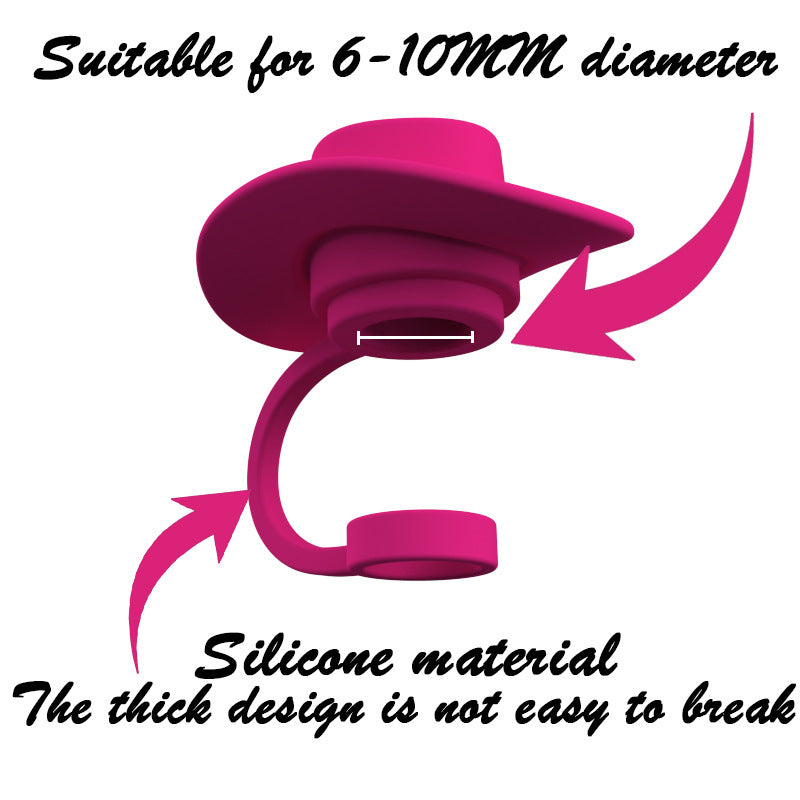 Silicone Hat-Shaped Straw Toppers (photo 7)