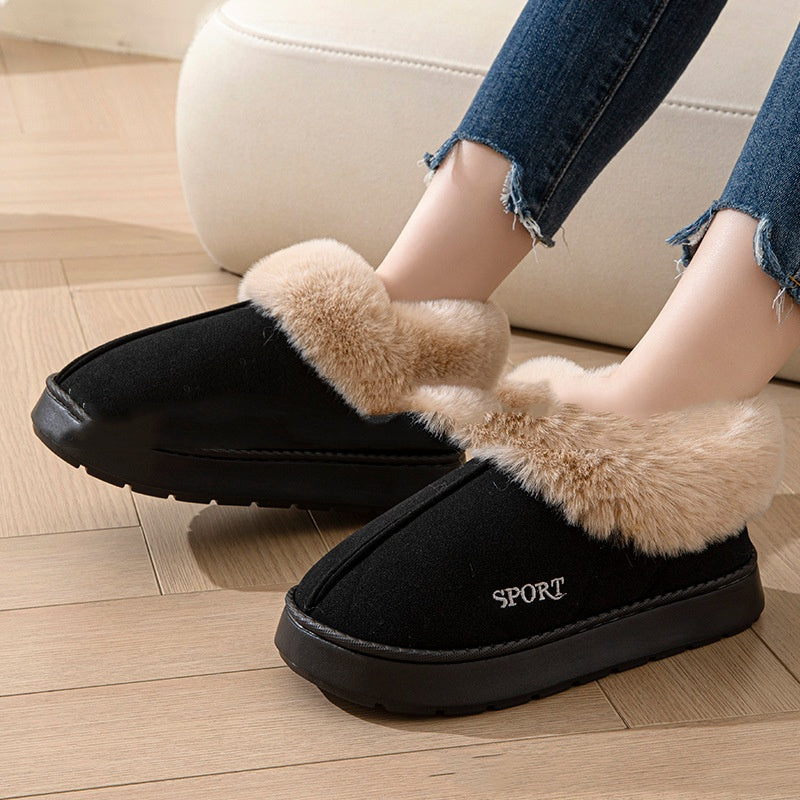 Women's Platform Plush Slippers with Faux Fur Lining (photo 5)