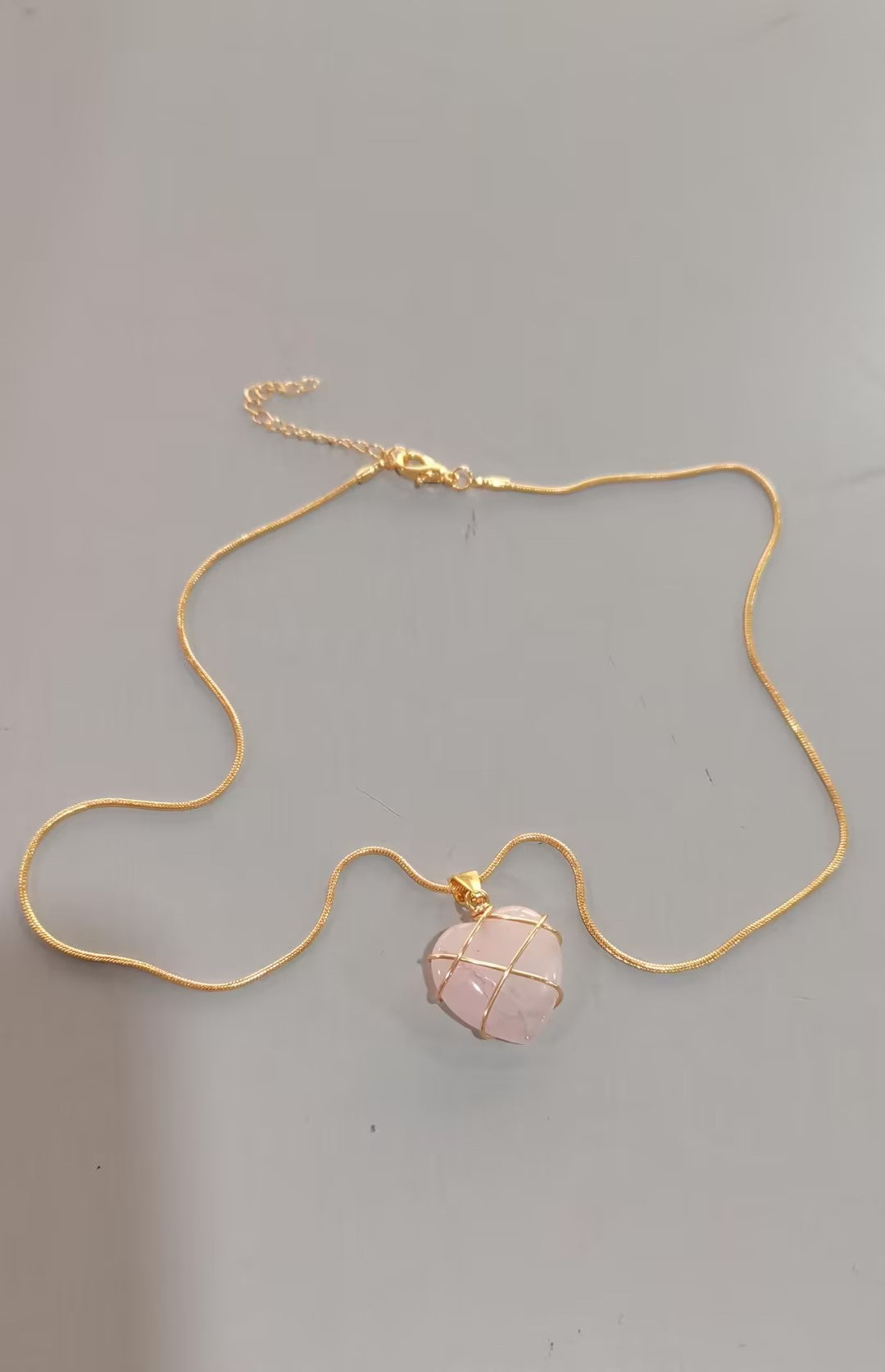 Heart Pendant Necklace with Opal-Look Stone (photo 16)