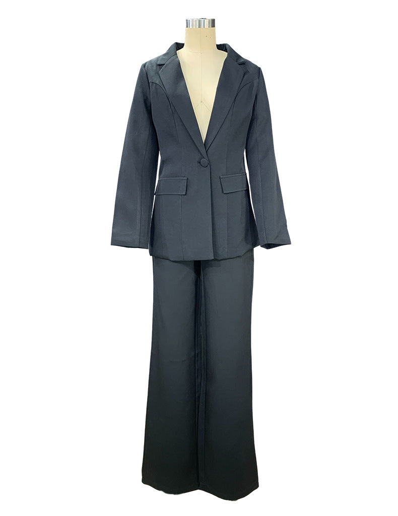 Women's Lapel Blazer and Straight-Leg Pants Set (photo 24)