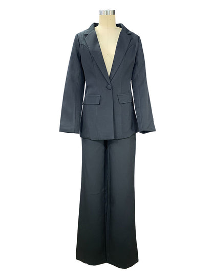 Women's Lapel Blazer and Straight-Leg Pants Set (photo 24)