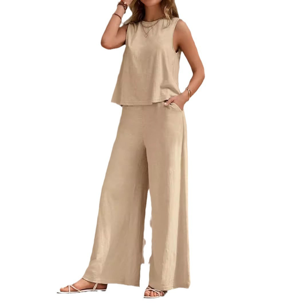 Women's Sleeveless Top and Loose Trousers Set (photo 6)