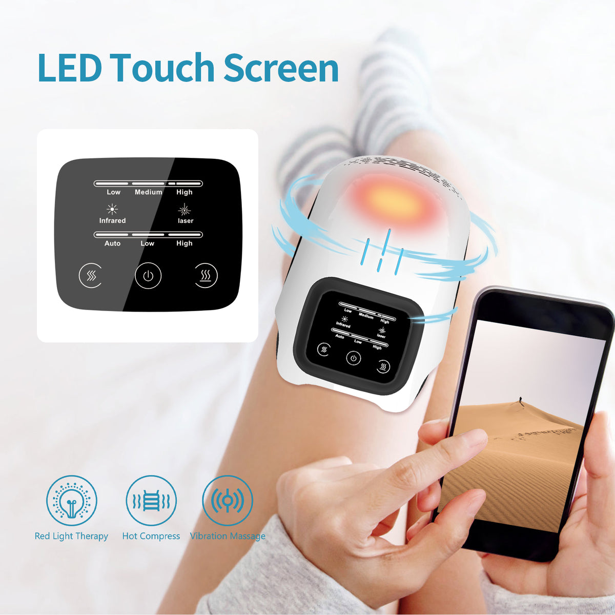 Rechargeable Heated Knee Massager with Vibration (photo 6)