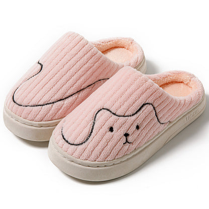 Striped Cat Plush House Slippers (photo 10)