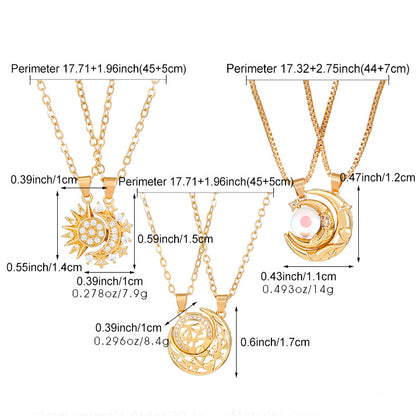 Sun and Moon Magnetic Couple Necklaces, Set of 2 (photo 8)