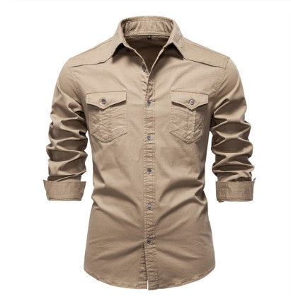 Men's Slim Long-Sleeve Denim Shirt (photo 9)