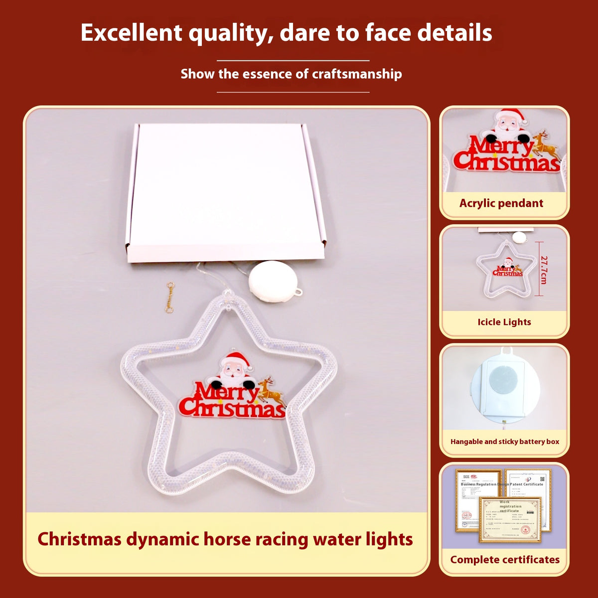 Christmas LED Star Window Hanging Light (photo 5)