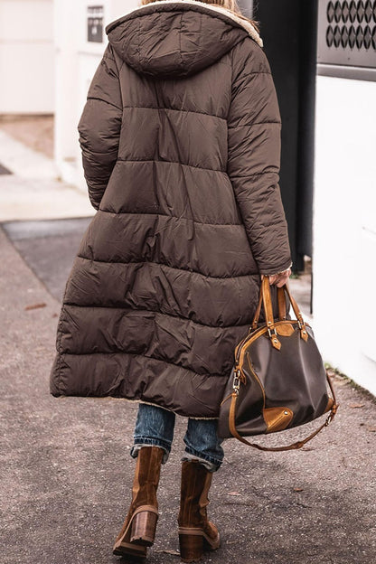 Women's Reversible Hooded Long Coat (photo 8)