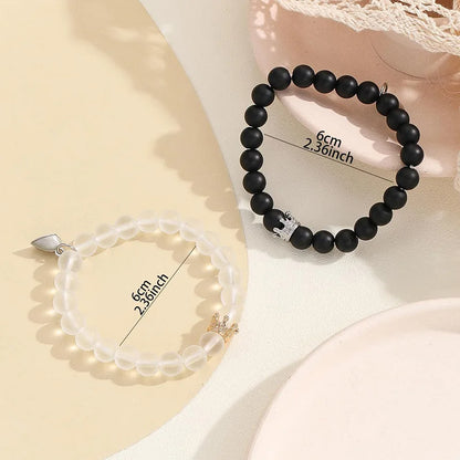 2-Piece Glow-in-the-Dark Crown Bead Couple Bracelets (photo 8)