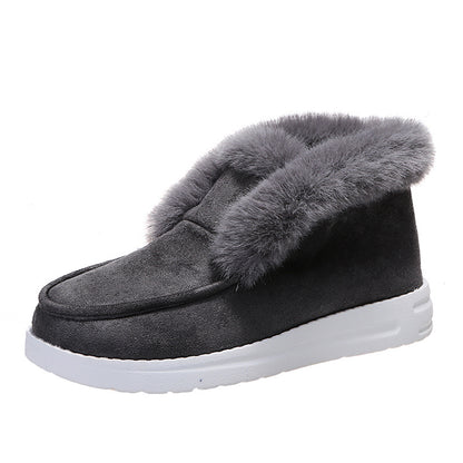 Women's Slip-On Snow Boots with Plush Collar and Lining (photo 7)