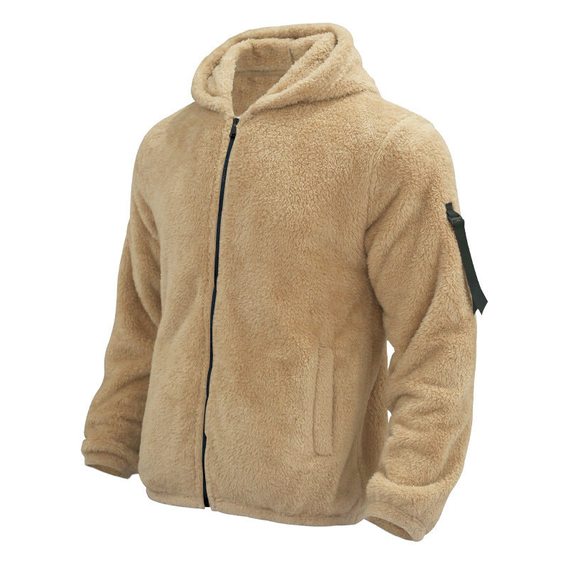 Men's Reversible Plush Hooded Zip Jacket (photo 9)