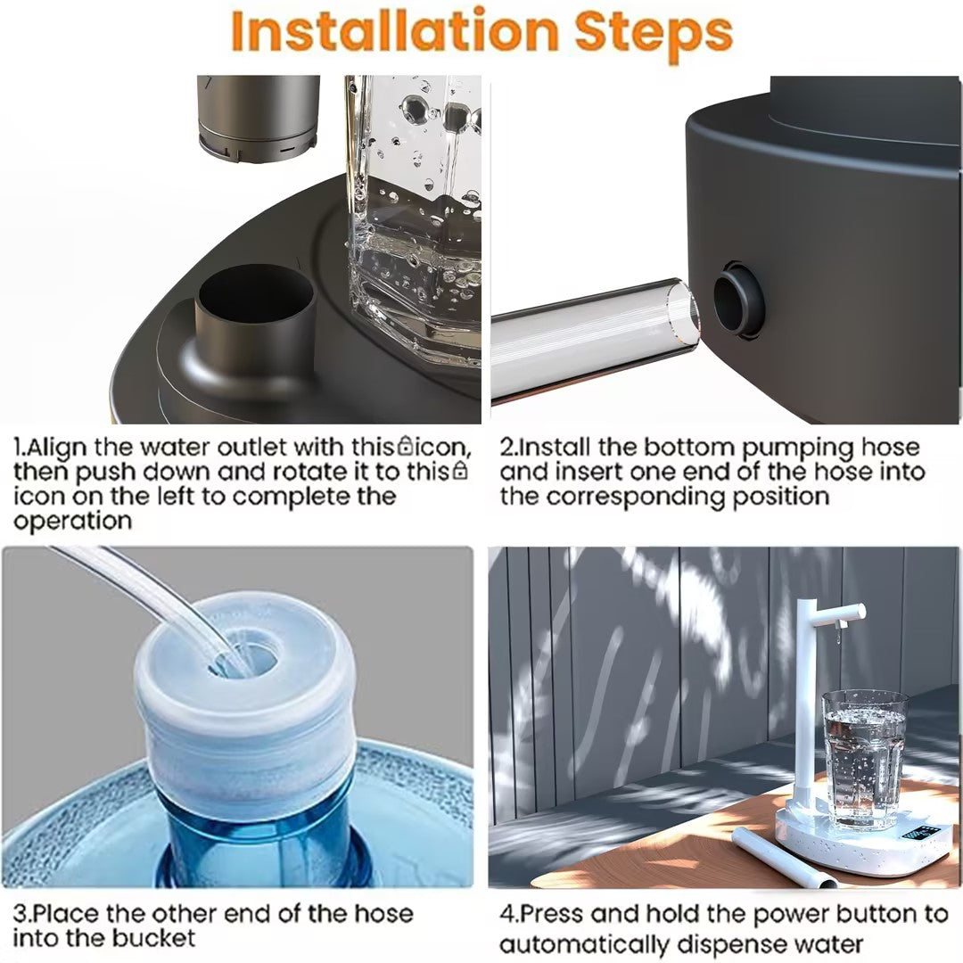 Rechargeable Electric Water Bottle Pump with Stand and Extension Tube (photo 10)