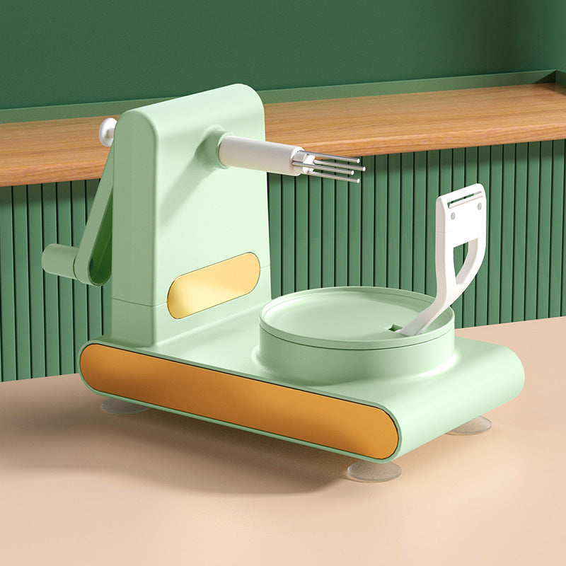 Hand-Crank Fruit Peeler Machine with Suction Base – Light Green