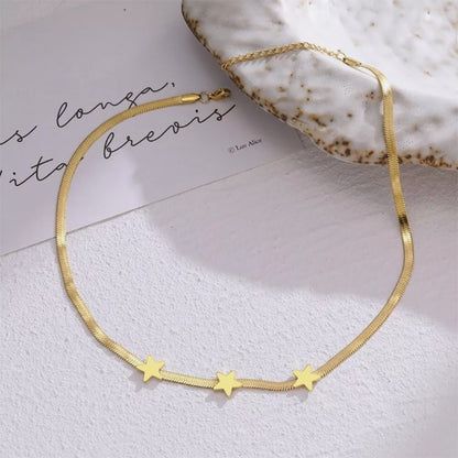 Gold-Tone Snake Chain Star Choker Necklace (photo 3)