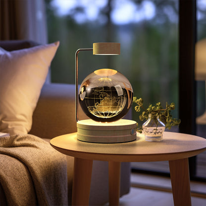 3D Engraved Crystal Ball Night Light with Wooden Base, USB (photo 76)