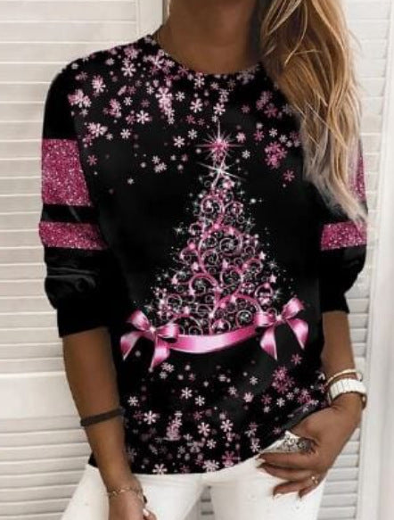 Women's 3D Print Christmas Pullover Sweatshirt (photo 21)
