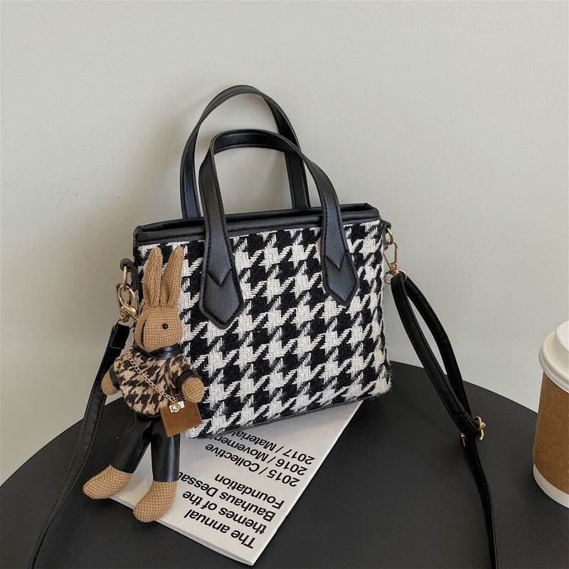 Houndstooth and Plaid Mini Shoulder Bag (photo 12)