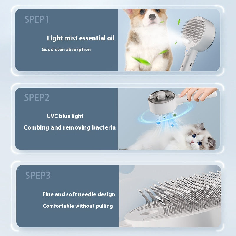 Rechargeable Pet Mist Grooming Brush (photo 4)