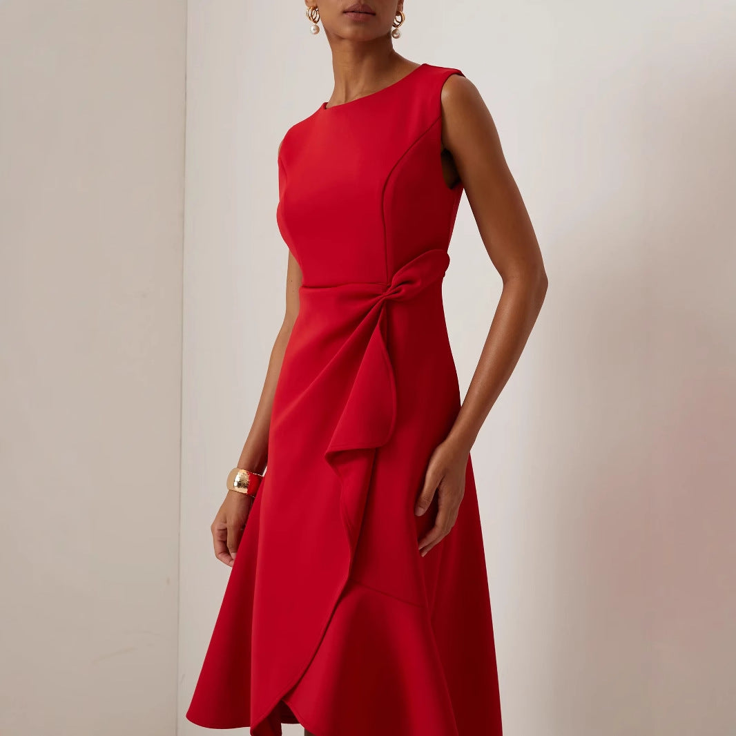 Women's Sleeveless Maxi Dress with Bow Detail (photo 13)