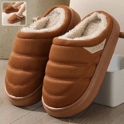 Suede Plush-Lined House Slippers