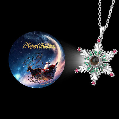 Snowflake Projection Christmas Necklace (photo 5)