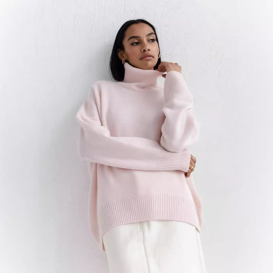 Women's Solid Turtleneck Pullover Sweater (photo 14)