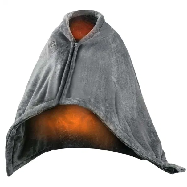 USB Heated Wearable Blanket Wrap with Zipper, 59 x 31 in (photo 7)