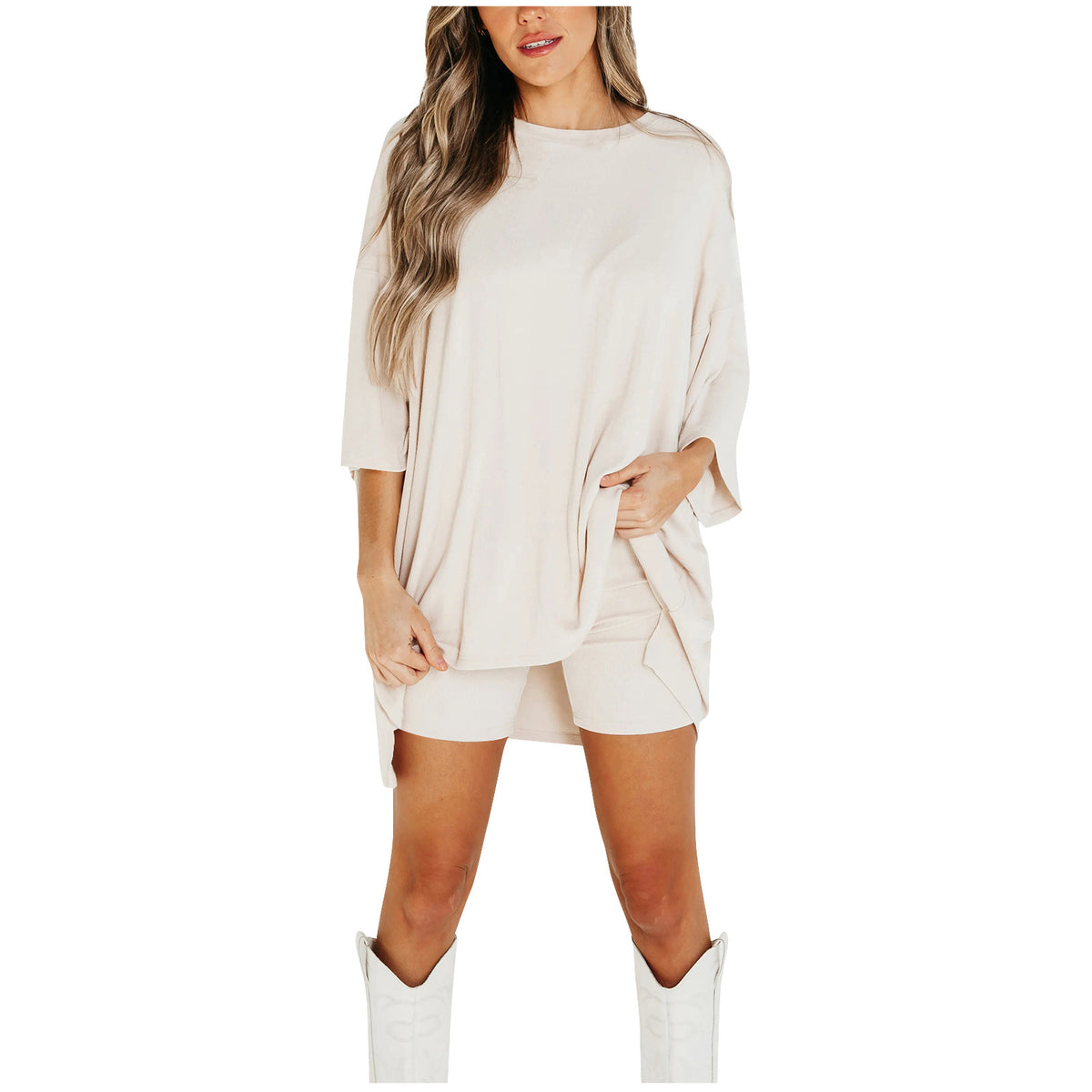Women's Batwing T-Shirt and Shorts Set (photo 9)