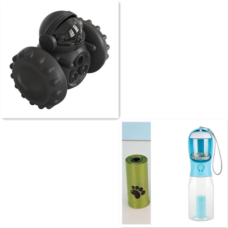 Treat-Dispensing Tumbler Toy for Dogs and Cats – Black Set