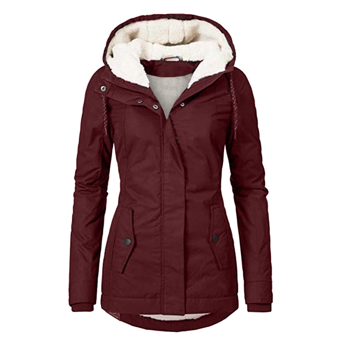 Women's Hooded Fleece Zip Jacket with Buckle (photo 3)