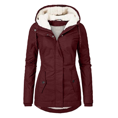 Women's Hooded Fleece Zip Jacket with Buckle (photo 3)
