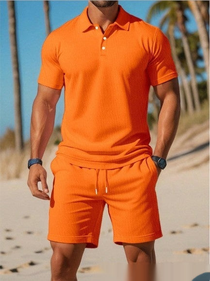 Men's Mesh Short-Sleeve Shirt and Shorts Set (photo 17)