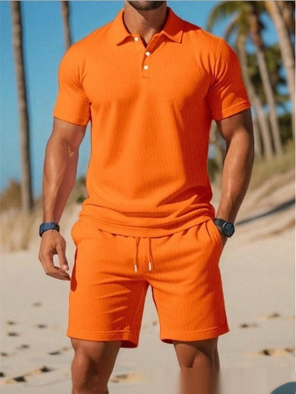Men's Mesh Short-Sleeve Shirt and Shorts Set (photo 17)