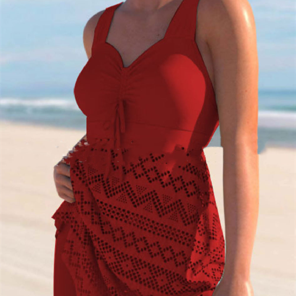 Women's Lace One-Piece Swimsuit with Chest Pads (photo 5)