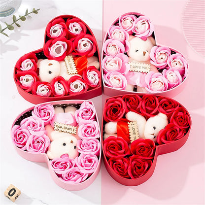 Heart-Shaped Soap Rose Gift Box