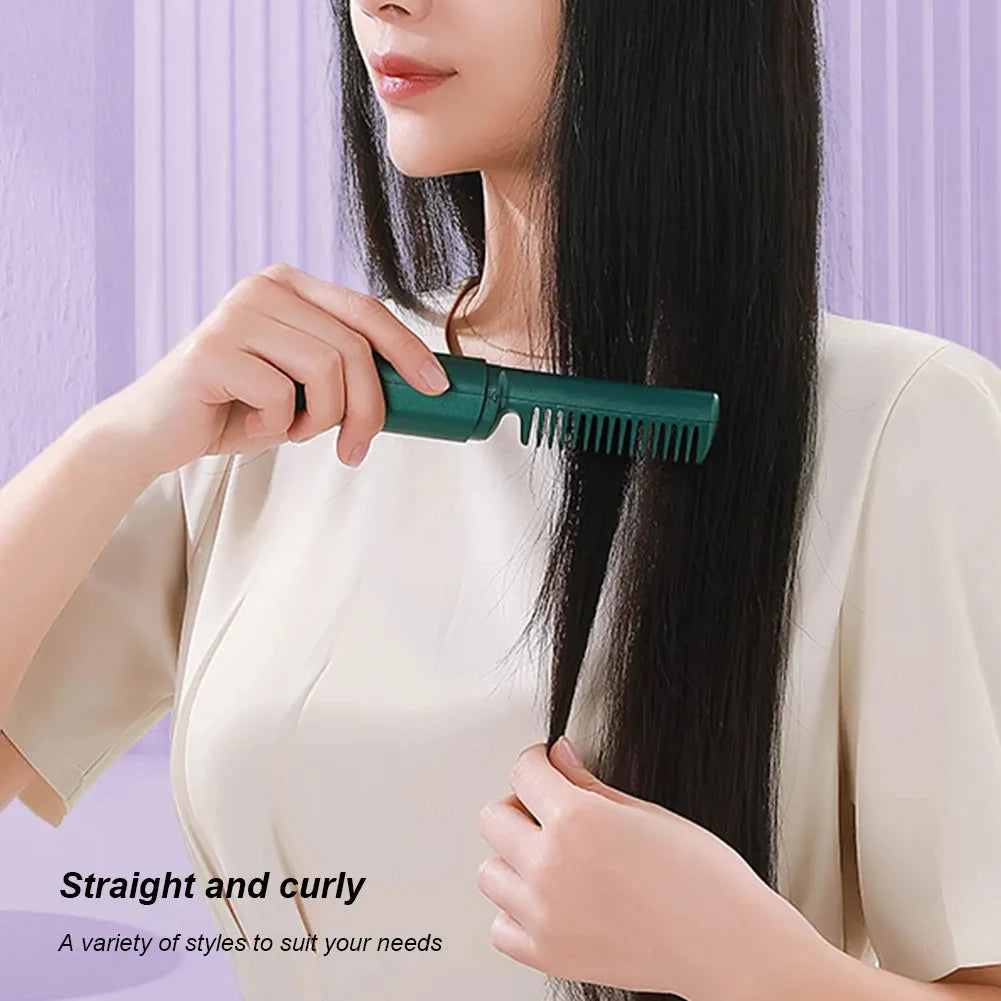 Cordless Mini Hot Comb Straightening Brush (photo 2)