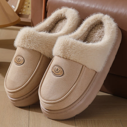 Men's Suede Plush-Lined House Slippers (photo 7)