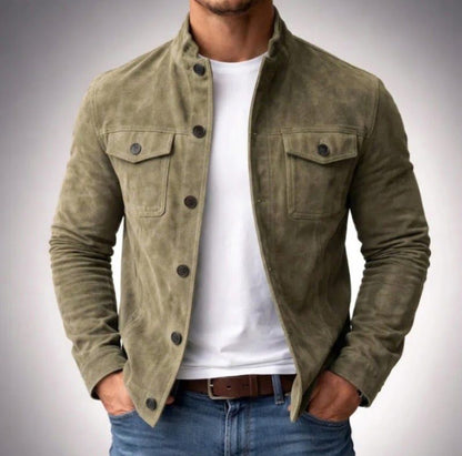 Men's Vintage Faux Suede Single-Breasted Jacket (photo 2)