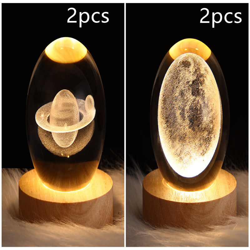 Wood Base Crystal Ball Night Lamp (photo 23)