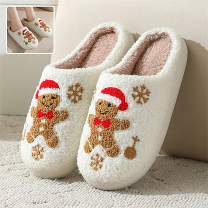 Gingerbread Man Plush House Slippers