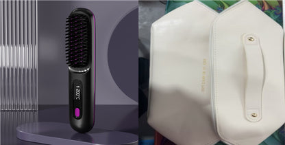 2-in-1 Cordless Hair Straightener Brush, USB Rechargeable (photo 40)