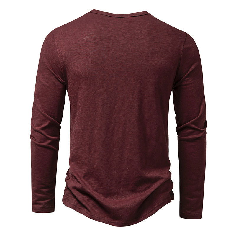 Men's Long-Sleeve Button Henley T-Shirt (photo 2)