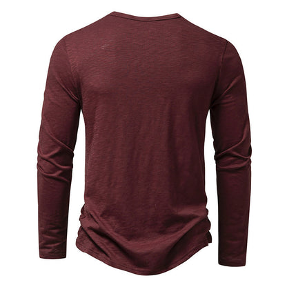 Men's Long-Sleeve Button Henley T-Shirt (photo 2)