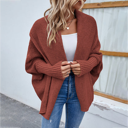 Women's Loose Batwing Lapel Knit Cardigan (photo 5)