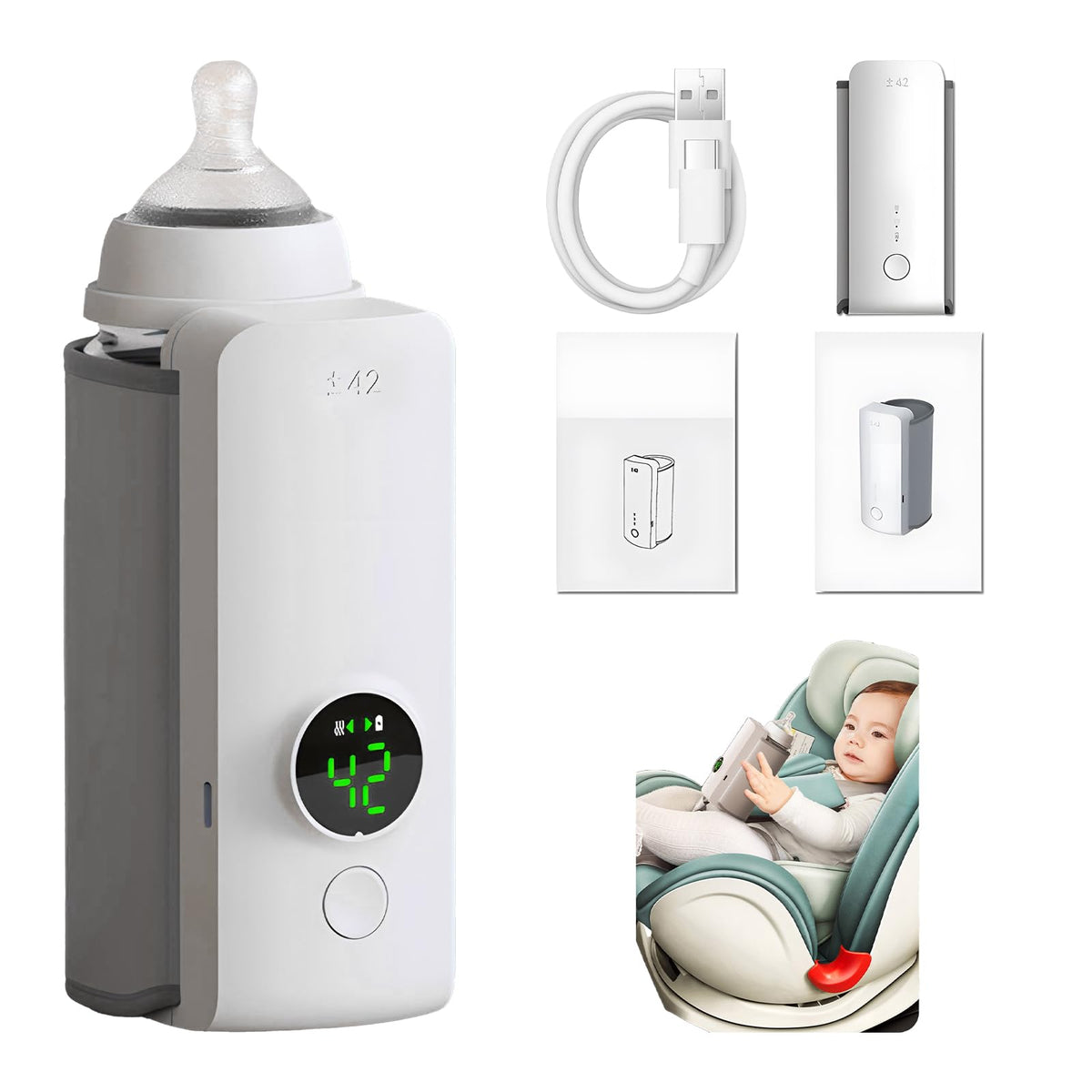 Portable Rechargeable Bottle Warmer Sleeve