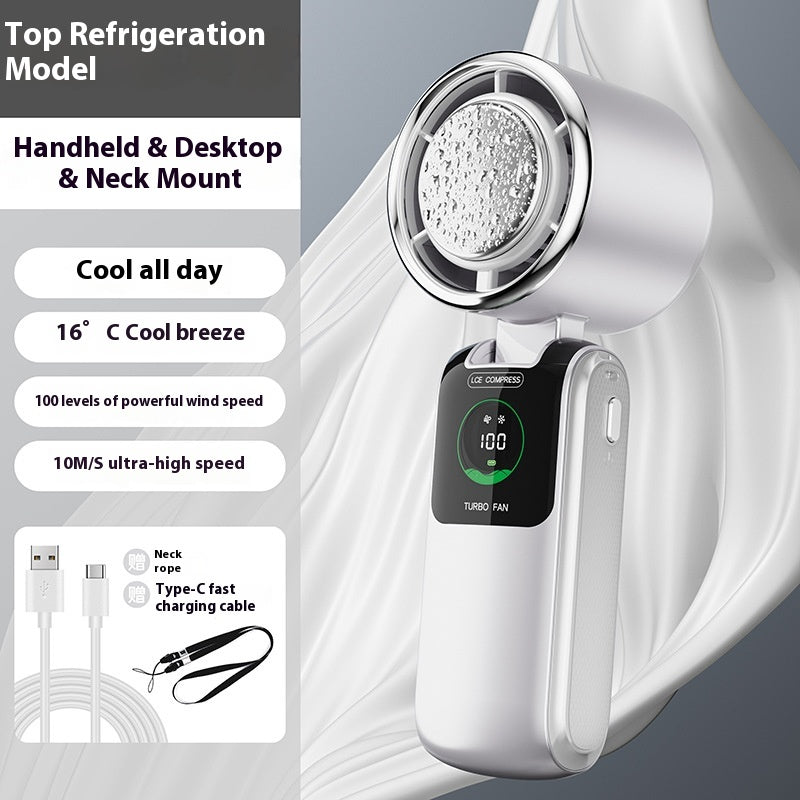 Foldable Handheld Fan with Neck Strap, 4000 mAh (photo 7)