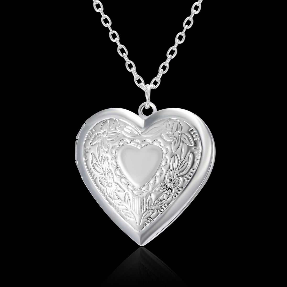 Heart Photo Locket Pendant Necklace (photo 5)